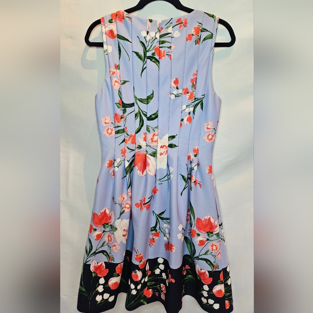 Vince Camuto Blue and Pink Pleated Sundress for Wedding Guest